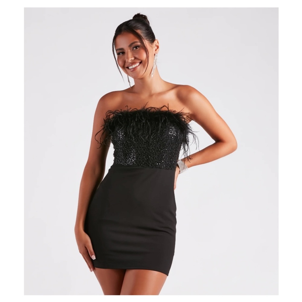Feather Mini Dress